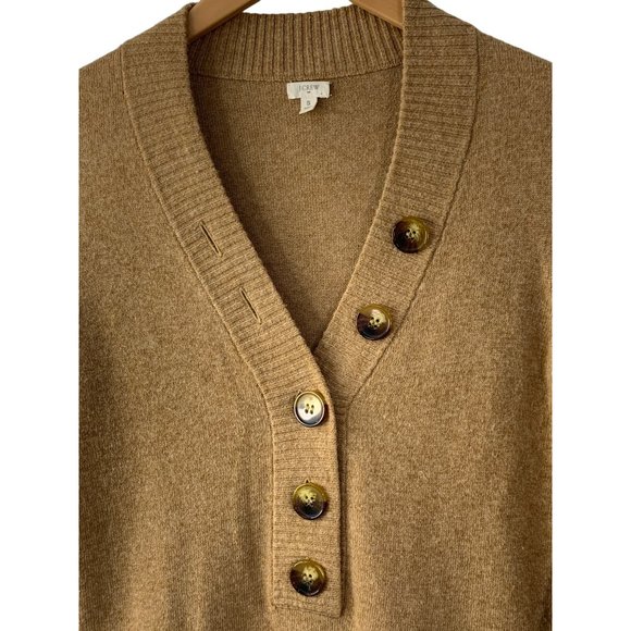 Womens J Crew Lightweight Tan V-neck Sweater Small Cashmere Blend 6609 LS GUC - Picture 6 of 10